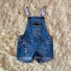 Justice jean overall shorts